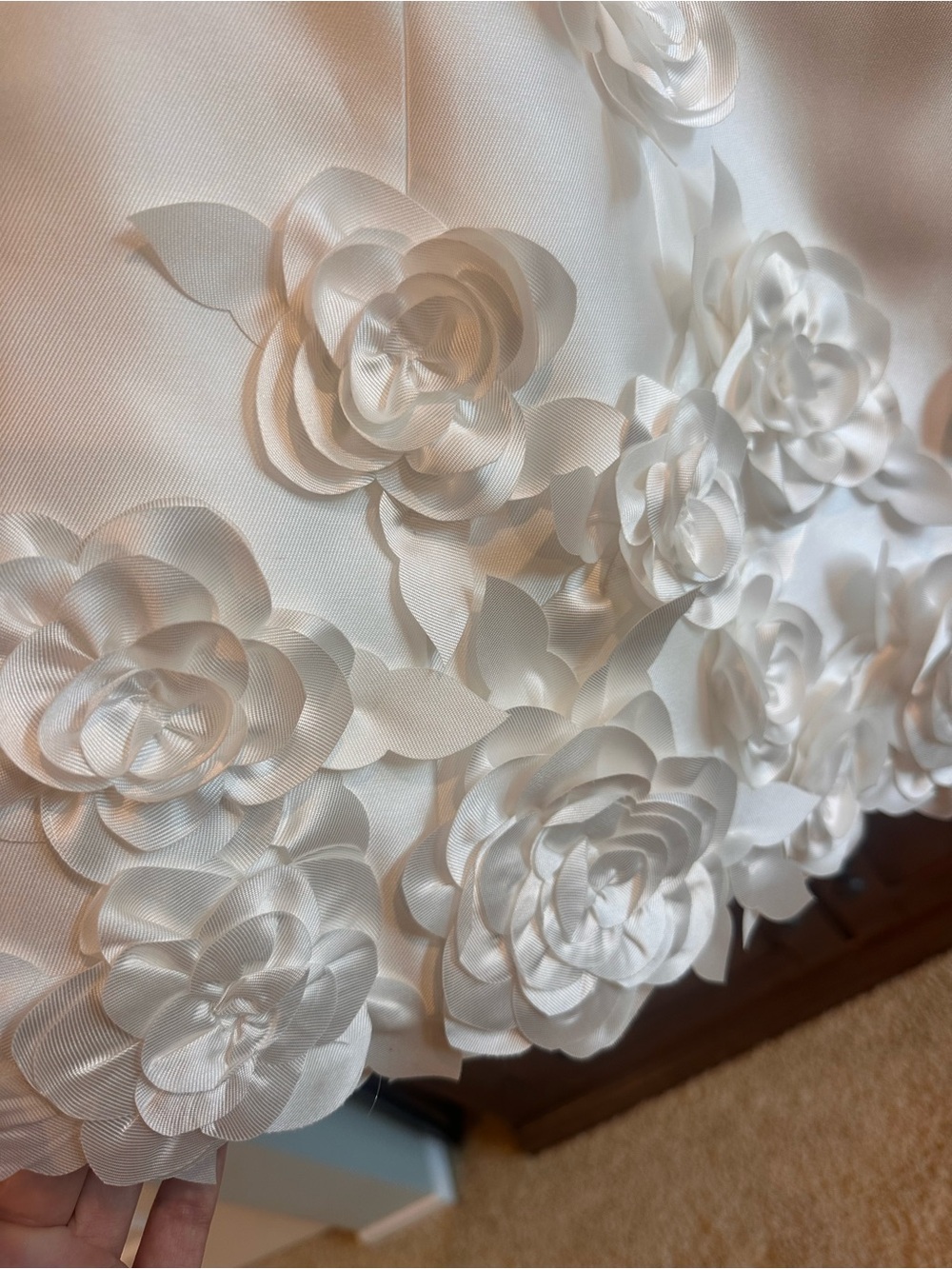 Watters White Strapless Floral-Appliqué Mini Dress-Worn Once - Picture 5 of 6